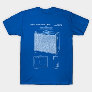 Guitar Amp Patent - Guitarist Band Musician Art - Blueprint T-Shirt